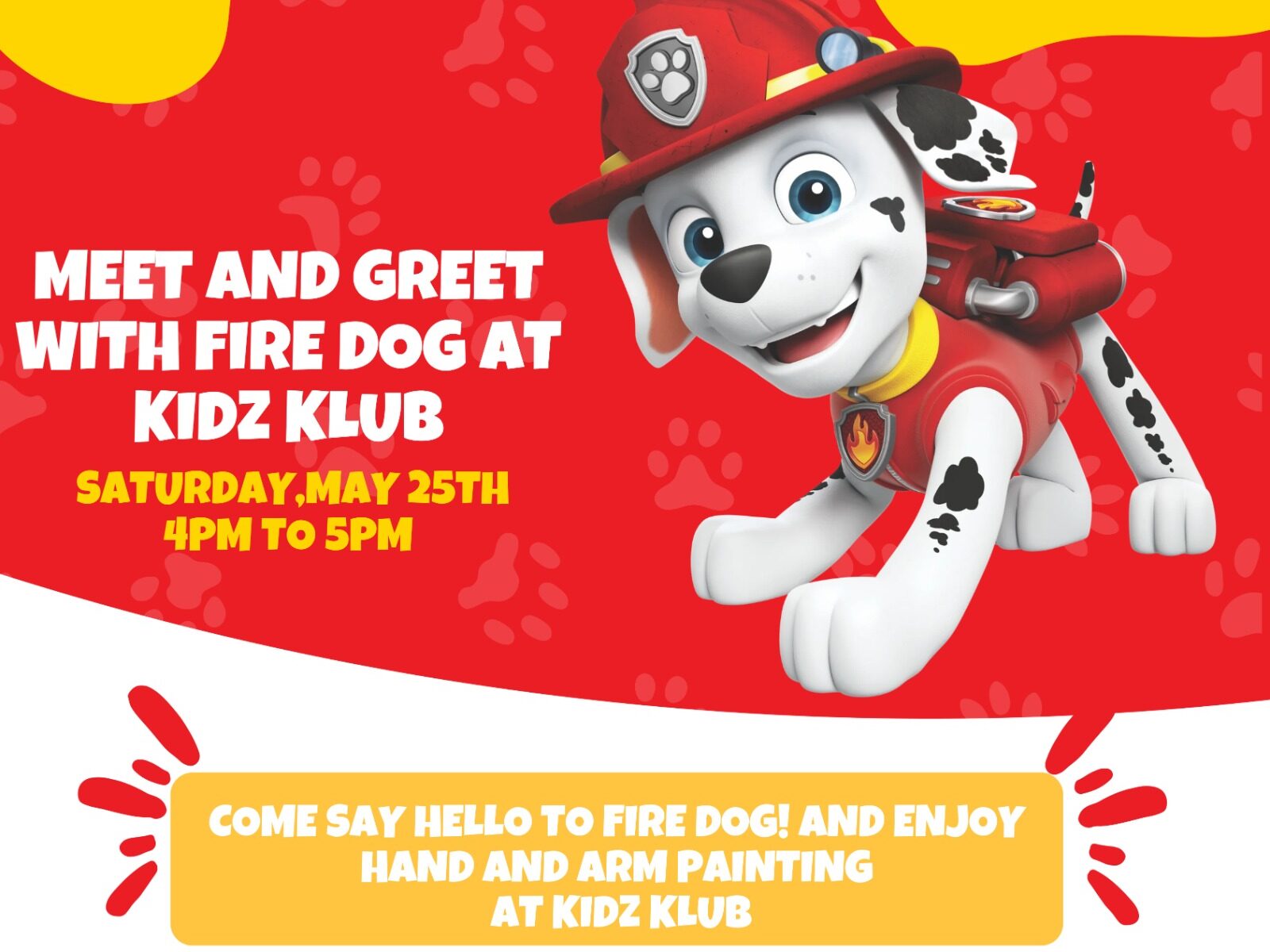 Meet and Greet with Fire Dog at Kidz Klub