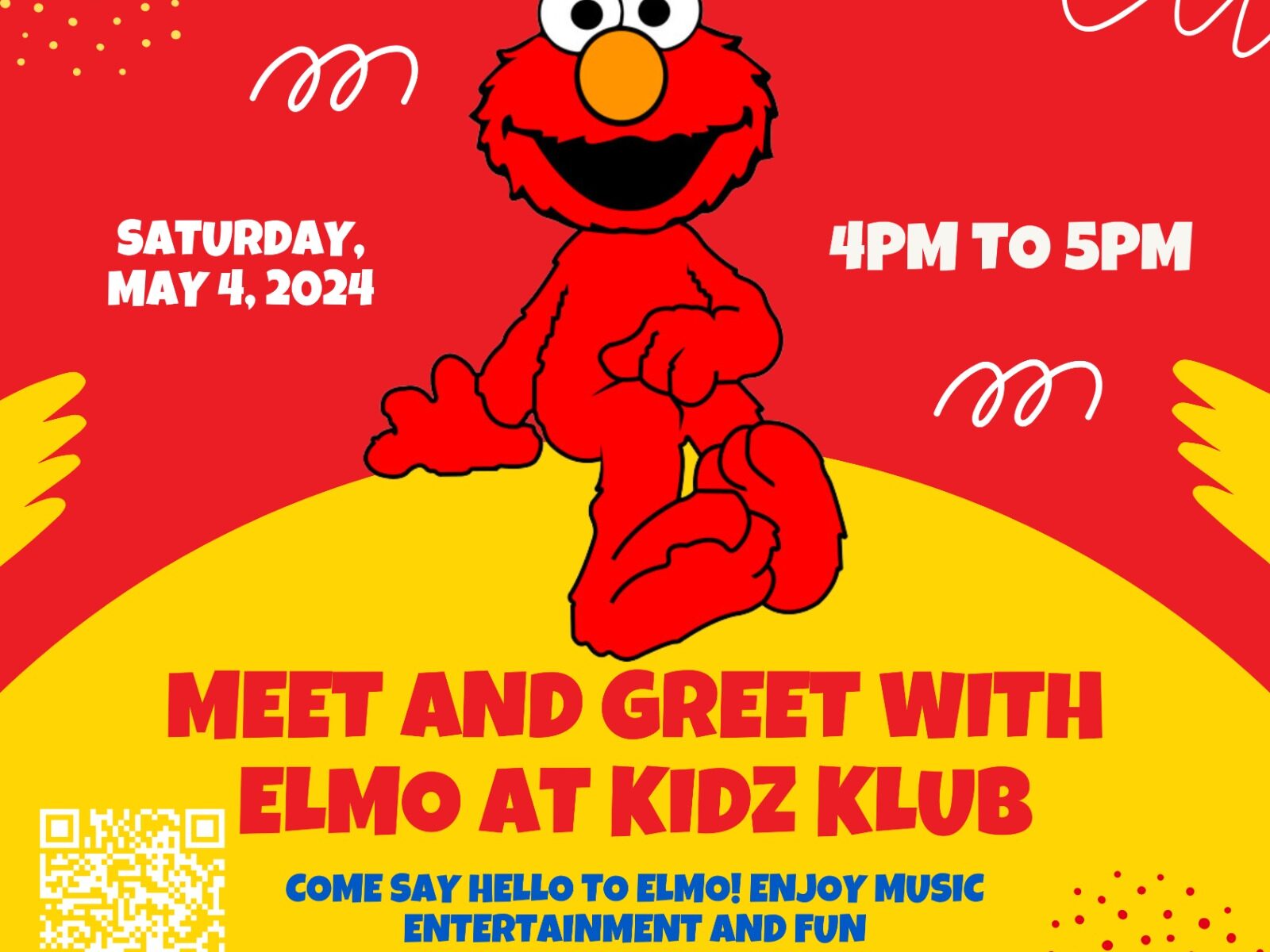 Meet and Greet with Elmo at Kidz Klub