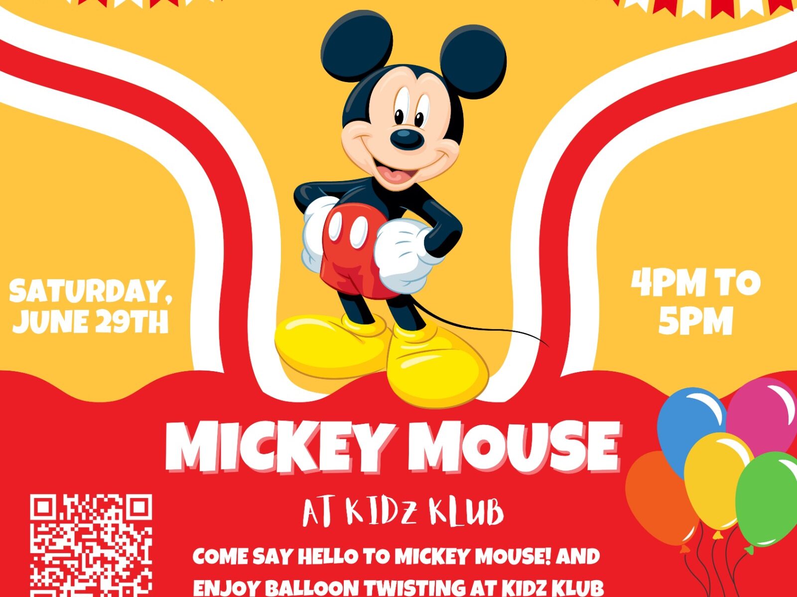 Meet and Greet with Mickey Mouse at Kidz Klub